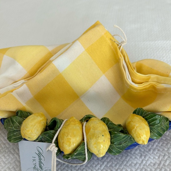 Italian Ceramic Basket Weave Lemon Basket - Picture 5 of 12